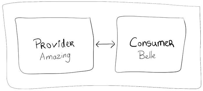 Overview of an end-to-end environment with two applications: Amazing (API provider) and Belle (API consumer).
